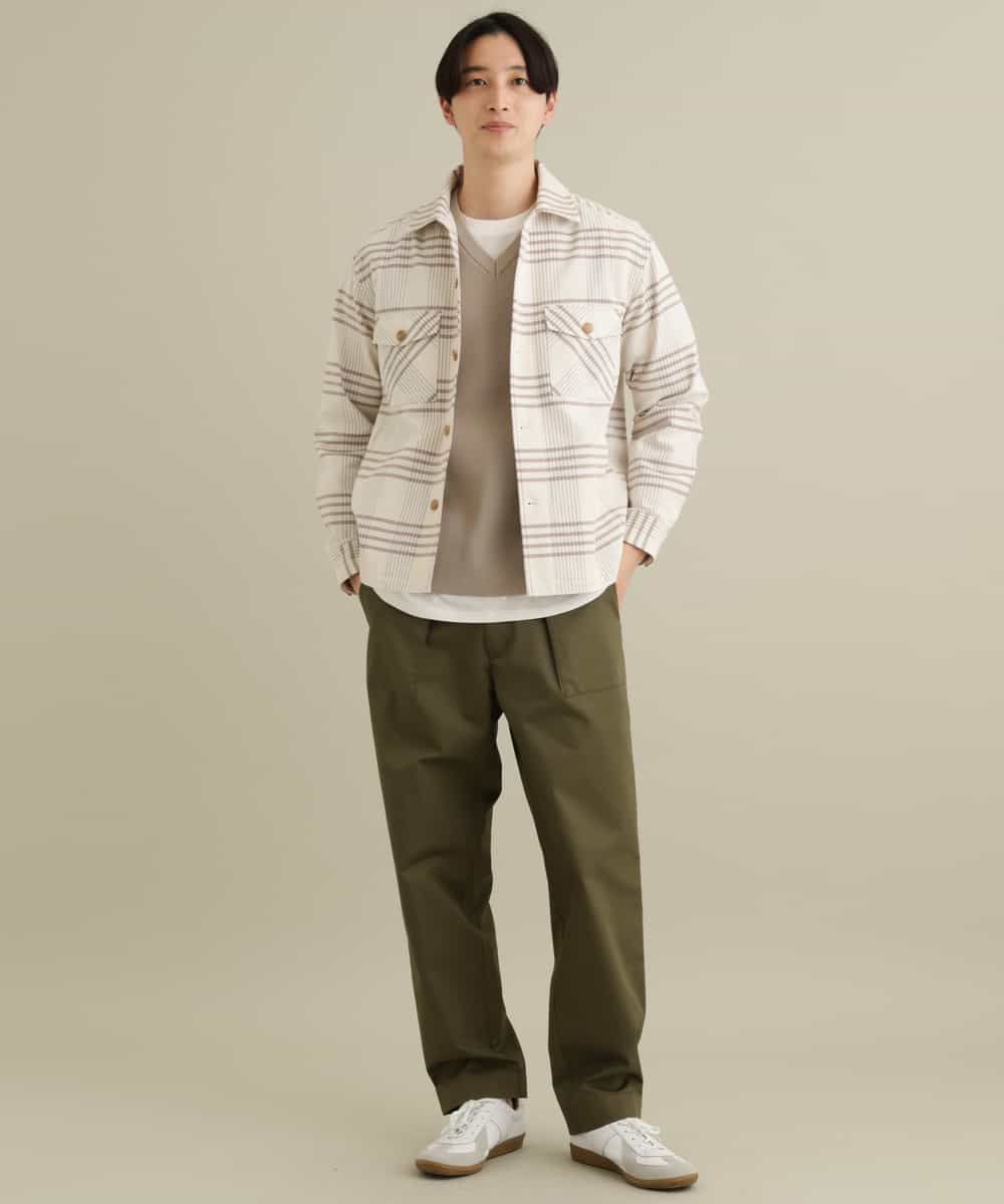 KHFEP02054 a.v.v MEN(アー・ヴェ・ヴェ) 【2枚SET/洗濯機で洗える】カットソー付きVネックアゼニット ピンク