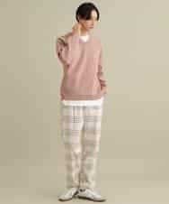 KHFEP02054 a.v.v MEN(アー・ヴェ・ヴェ) 【2枚SET/洗濯機で洗える】カットソー付きVネックアゼニット ピンク