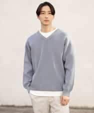 KHFEP02054 a.v.v MEN(アー・ヴェ・ヴェ) 【2枚SET/洗濯機で洗える】カットソー付きVネックアゼニット ピンク