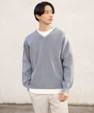 KHFEP02054 a.v.v MEN(アー・ヴェ・ヴェ) 【2枚SET/洗濯機で洗える】カットソー付きVネックアゼニット ピンク