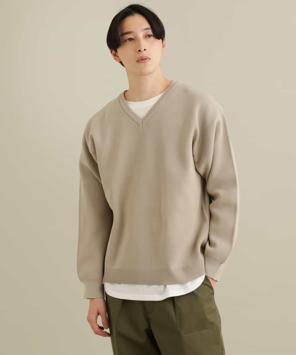 KHFEP02054 a.v.v MEN(アー・ヴェ・ヴェ) 【2枚SET/洗濯機で洗える】カットソー付きVネックアゼニット ピンク