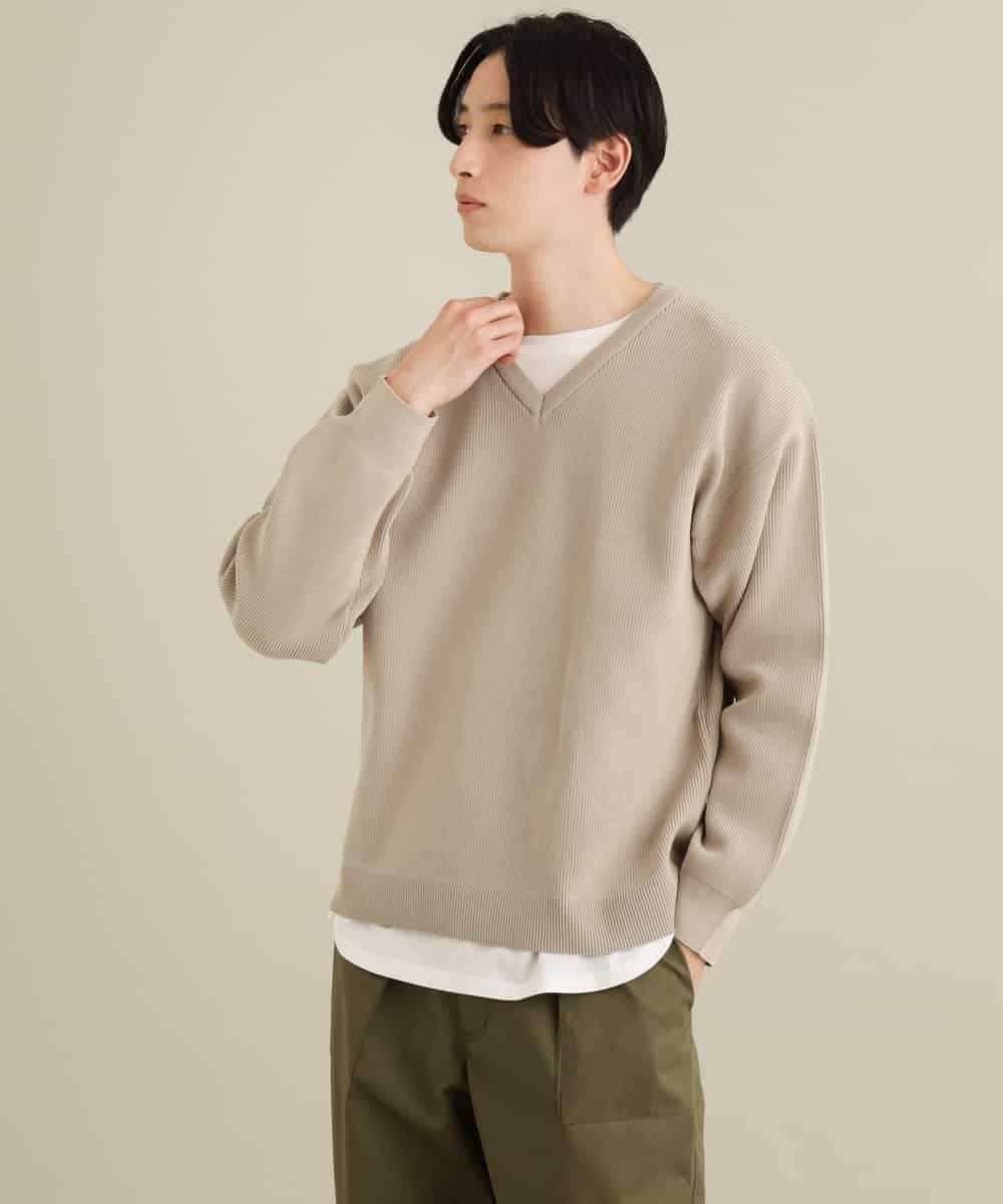 KHFEP02054 a.v.v MEN(アー・ヴェ・ヴェ) 【2枚SET/洗濯機で洗える】カットソー付きVネックアゼニット ピンク