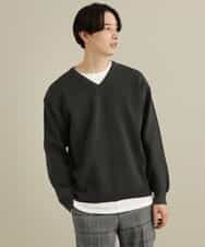 KHFEP02054 a.v.v MEN(アー・ヴェ・ヴェ) 【2枚SET/洗濯機で洗える】カットソー付きVネックアゼニット ピンク