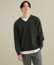 KHFEP02054 a.v.v MEN(アー・ヴェ・ヴェ) 【2枚SET/洗濯機で洗える】カットソー付きVネックアゼニット ピンク