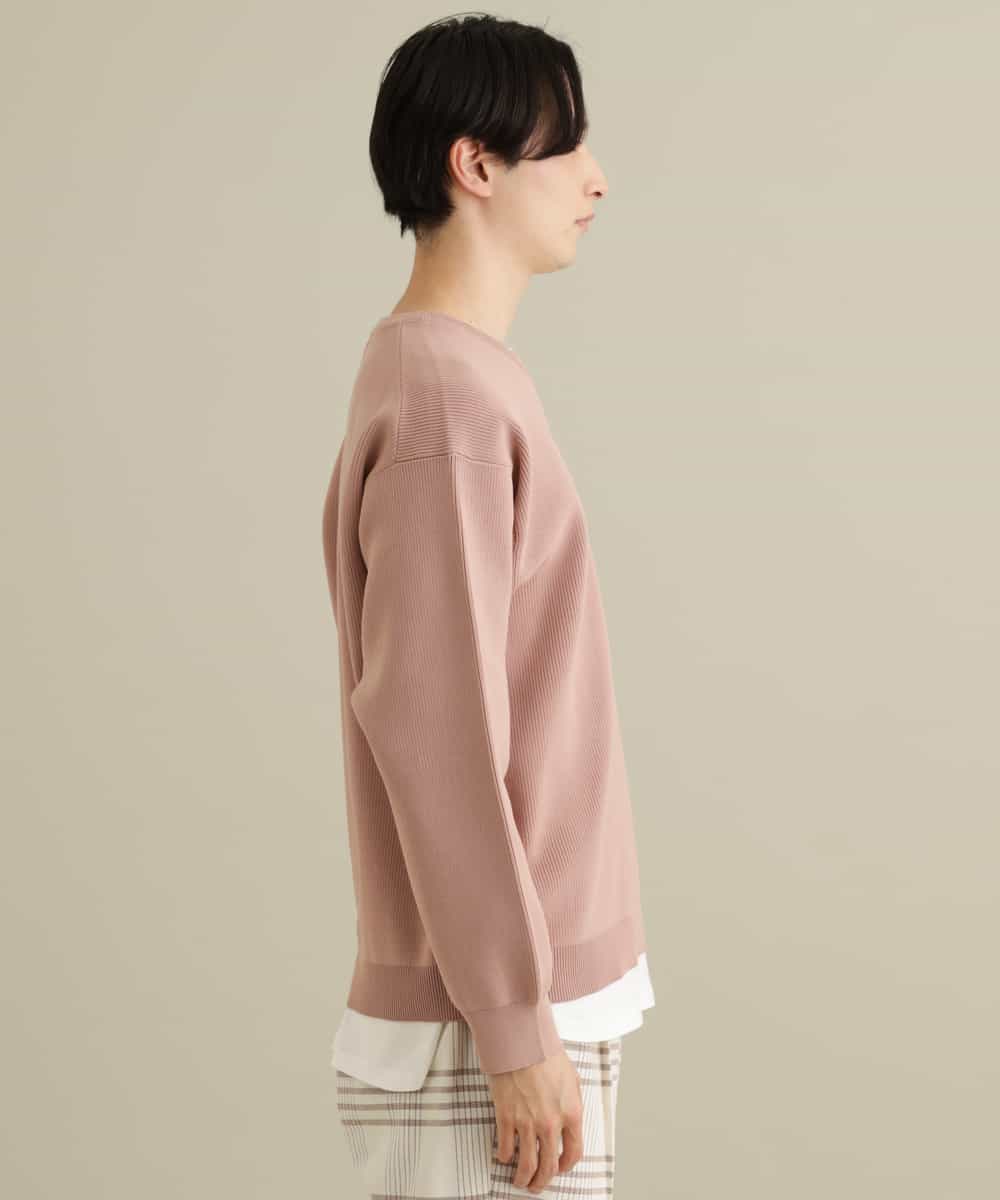 KHFEP02054 a.v.v MEN(アー・ヴェ・ヴェ) 【2枚SET/洗濯機で洗える】カットソー付きVネックアゼニット ピンク