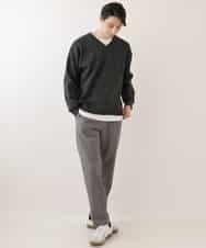 KHFEP02054 a.v.v MEN(アー・ヴェ・ヴェ) 【2枚SET/洗濯機で洗える】カットソー付きVネックアゼニット ピンク