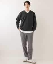 KHFEP02054 a.v.v MEN(アー・ヴェ・ヴェ) 【2枚SET/洗濯機で洗える】カットソー付きVネックアゼニット ピンク