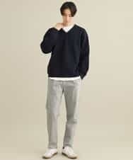 KHFEP02054 a.v.v MEN(アー・ヴェ・ヴェ) 【2枚SET/洗濯機で洗える】カットソー付きVネックアゼニット ピンク
