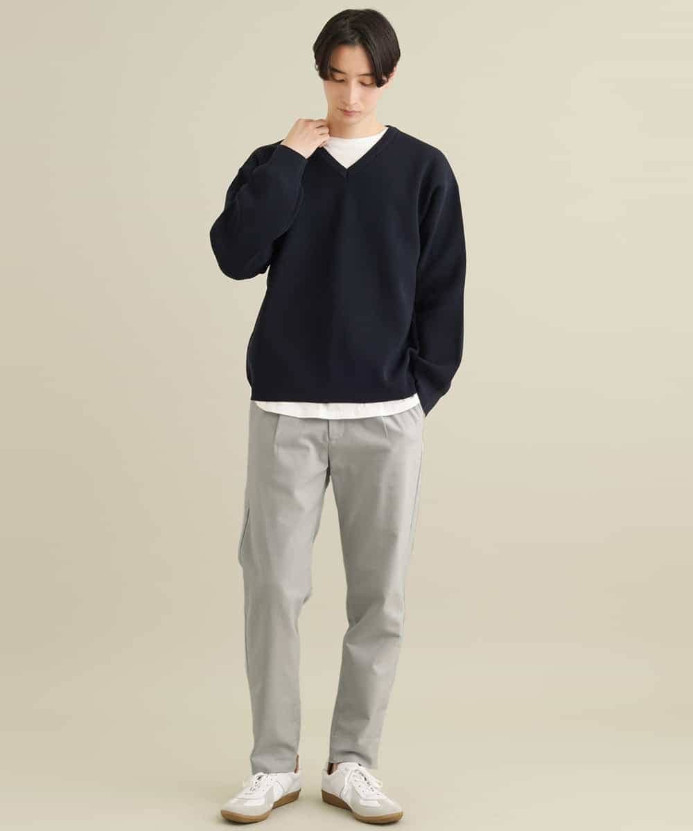 KHFEP02054 a.v.v MEN(アー・ヴェ・ヴェ) 【2枚SET/洗濯機で洗える】カットソー付きVネックアゼニット ピンク