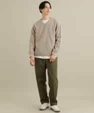 KHFEP02054 a.v.v MEN(アー・ヴェ・ヴェ) 【2枚SET/洗濯機で洗える】カットソー付きVネックアゼニット ピンク