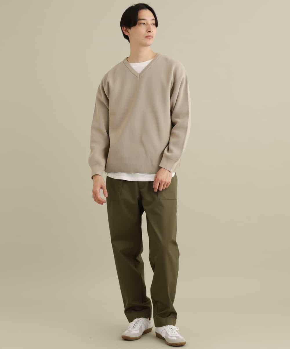 KHFEP02054 a.v.v MEN(アー・ヴェ・ヴェ) 【2枚SET/洗濯機で洗える】カットソー付きVネックアゼニット ピンク