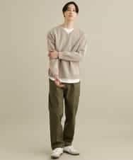 KHFEP02054 a.v.v MEN(アー・ヴェ・ヴェ) 【2枚SET/洗濯機で洗える】カットソー付きVネックアゼニット ピンク