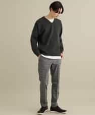 KHFEP02054 a.v.v MEN(アー・ヴェ・ヴェ) 【2枚SET/洗濯機で洗える】カットソー付きVネックアゼニット ピンク