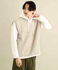 KHFFP10054 a.v.v MEN(アー・ヴェ・ヴェ) 【2点SET/洗濯機で洗える】カットソー付きVネックニットベスト ブルー