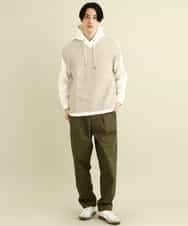 KHFFP10054 a.v.v MEN(アー・ヴェ・ヴェ) 【2点SET/洗濯機で洗える】カットソー付きVネックニットベスト ブルー