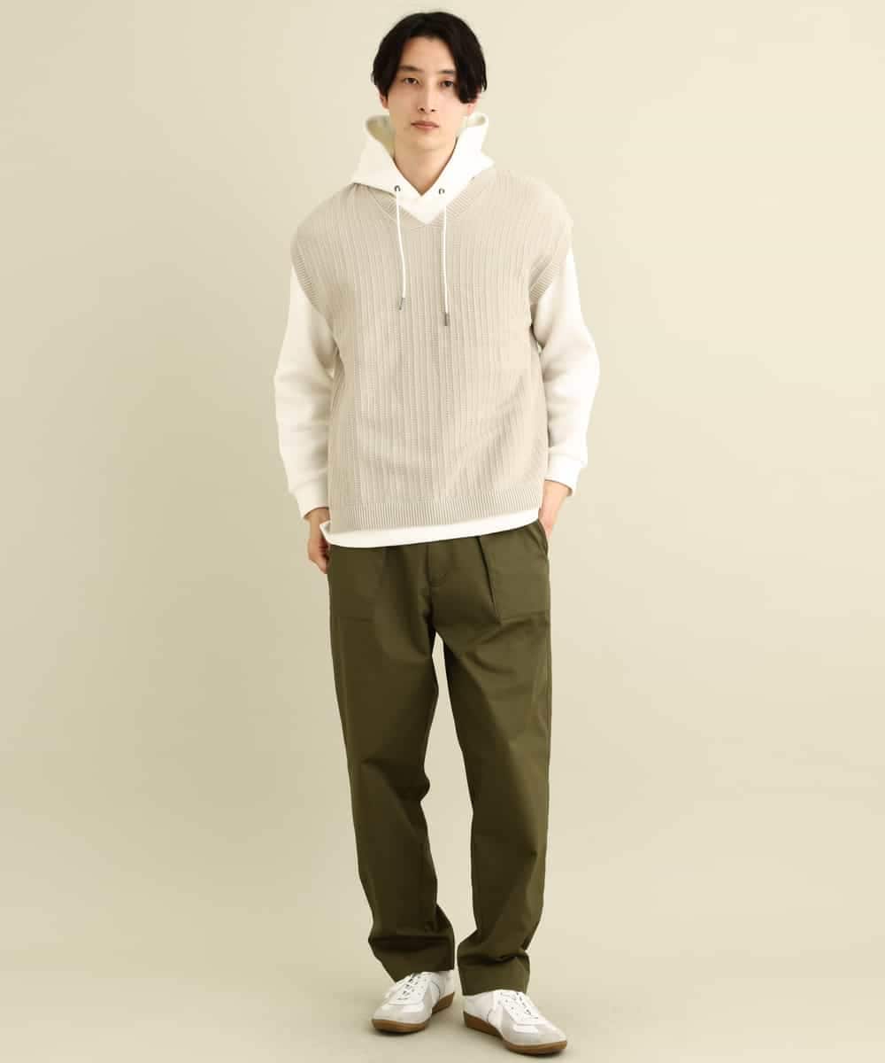 KHFFP10054 a.v.v MEN(アー・ヴェ・ヴェ) 【2点SET/洗濯機で洗える】カットソー付きVネックニットベスト ブルー