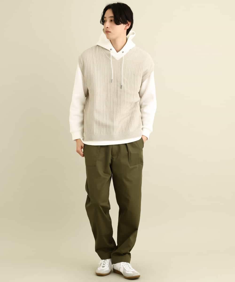 KHFFP10054 a.v.v MEN(アー・ヴェ・ヴェ) 【2点SET/洗濯機で洗える】カットソー付きVネックニットベスト ブルー