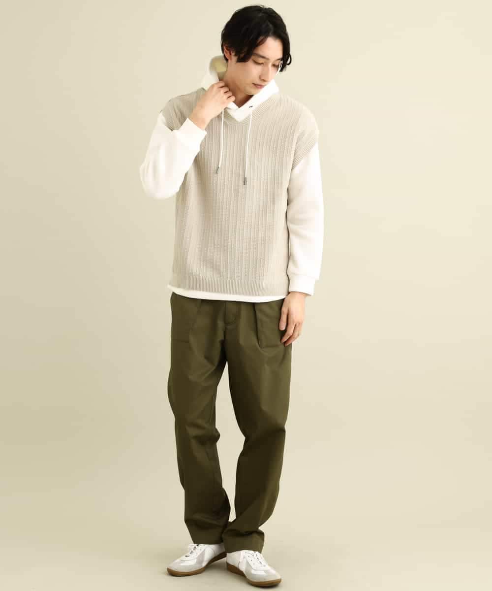 KHFFP10054 a.v.v MEN(アー・ヴェ・ヴェ) 【2点SET/洗濯機で洗える】カットソー付きVネックニットベスト ブルー