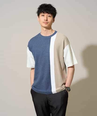 KHFGD67059 a.v.v MEN 【洗濯機で洗える】ニットベストキリカエカットソー