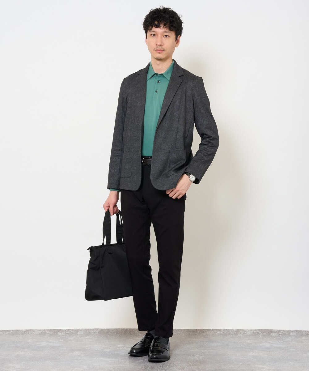 KHFJD72069 a.v.v MEN(アー・ヴェ・ヴェ) 【洗濯機で洗える】コットンライクポリエステルニットポロ ネイビー