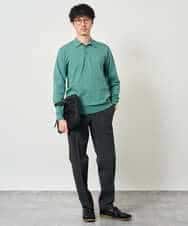 KHFJD72069 a.v.v MEN(アー・ヴェ・ヴェ) 【洗濯機で洗える】コットンライクポリエステルニットポロ ネイビー