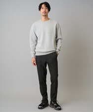 KHFLA20054 a.v.v MEN(アー・ヴェ・ヴェ) 【洗濯機で洗える】ダブルフェイスクルーネックニット ダークグレー