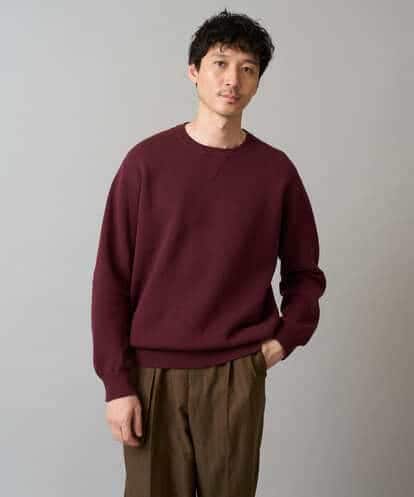 KHFLA20054 a.v.v MEN 【洗濯機で洗える】ダブルフェイスクルーネックニット