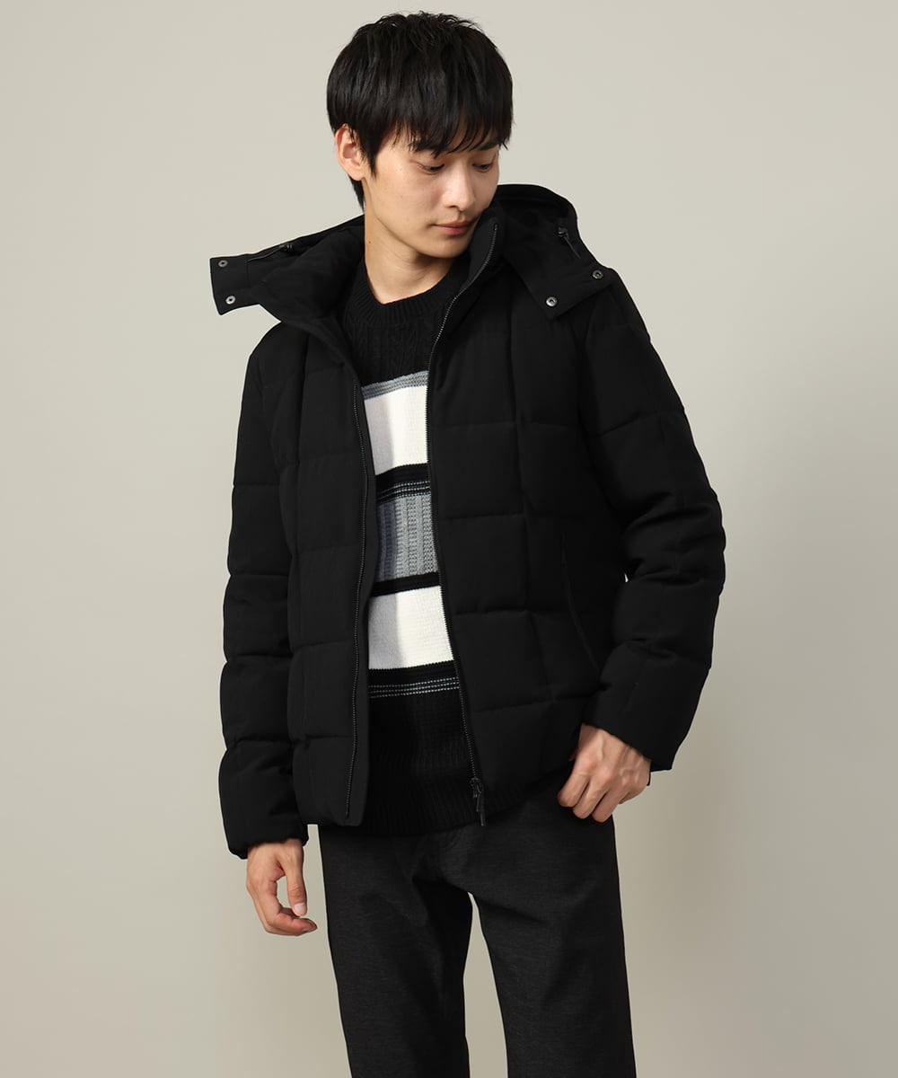KHJAA03199 a.v.v MEN(アー・ヴェ・ヴェ) 【ダウン90％】スマートストレッチダウン(フード取り外し可能）※累計販売8,500枚突破！ ブラック