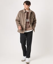 KHJAA04139 a.v.v MEN(アー・ヴェ・ヴェ) 【軽い冬アウター】ワイドシルエットカバーオールジャケット モカブラウン