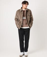 KHJAA04139 a.v.v MEN(アー・ヴェ・ヴェ) 【軽い冬アウター】ワイドシルエットカバーオールジャケット モカブラウン