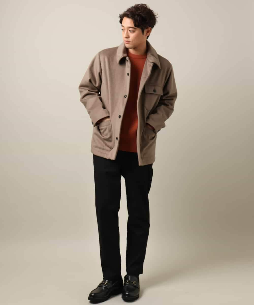 KHJAA04139 a.v.v MEN(アー・ヴェ・ヴェ) 【軽い冬アウター】ワイドシルエットカバーオールジャケット モカブラウン