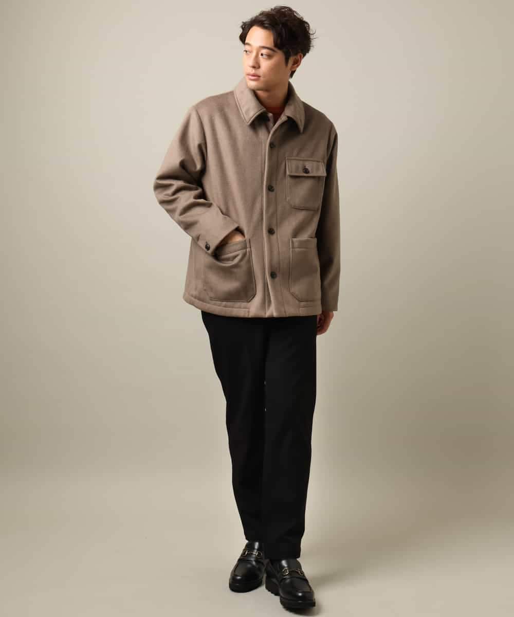 KHJAA04139 a.v.v MEN(アー・ヴェ・ヴェ) 【軽い冬アウター】ワイドシルエットカバーオールジャケット モカブラウン