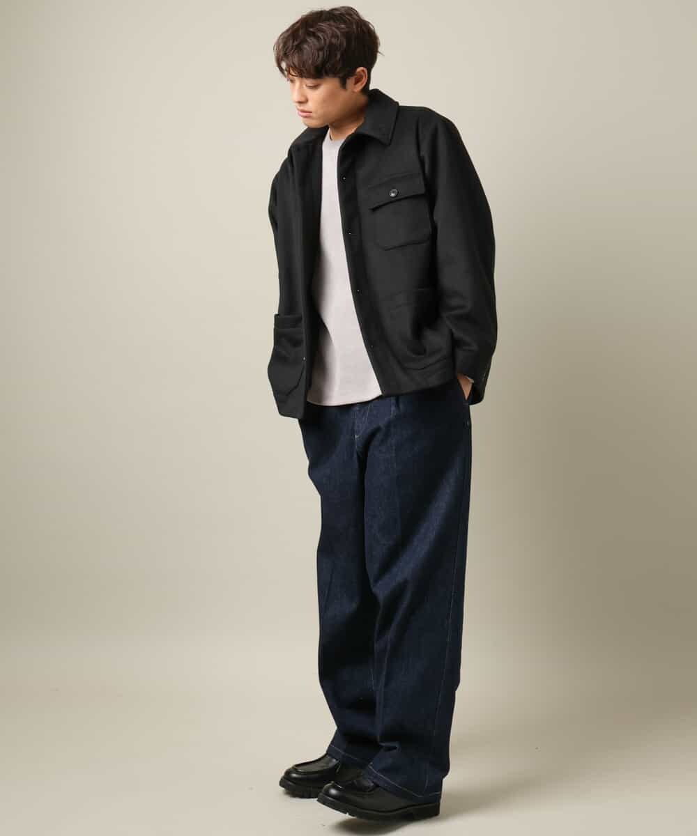 KHJAA04139 a.v.v MEN(アー・ヴェ・ヴェ) 【軽い冬アウター】ワイドシルエットカバーオールジャケット モカブラウン
