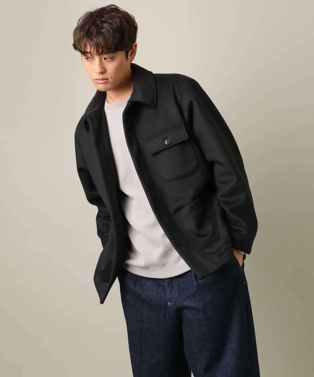 KHJAA04139 a.v.v MEN(アー・ヴェ・ヴェ) 【軽い冬アウター】ワイドシルエットカバーオールジャケット モカブラウン