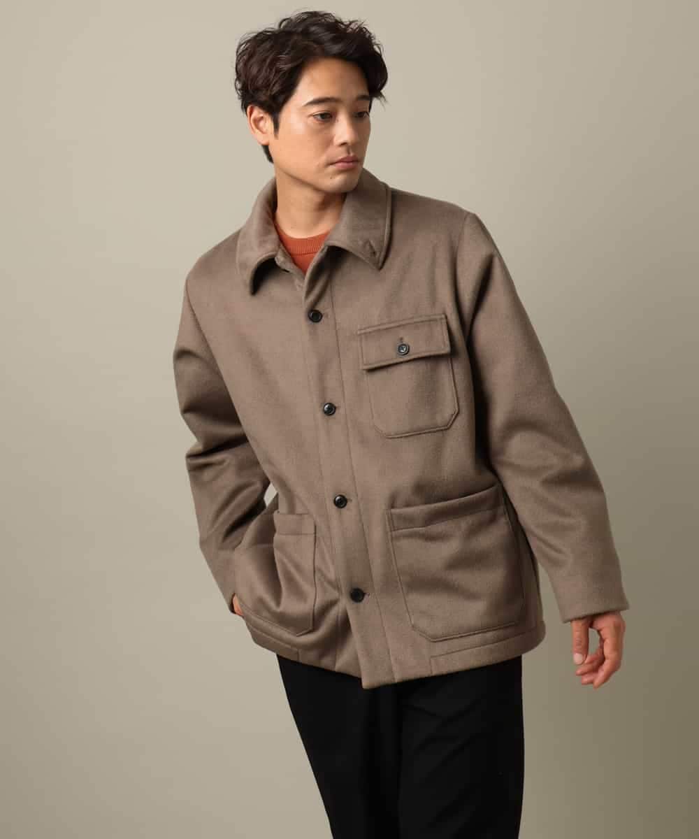KHJAA04139 a.v.v MEN(アー・ヴェ・ヴェ) 【軽い冬アウター】ワイドシルエットカバーオールジャケット モカブラウン