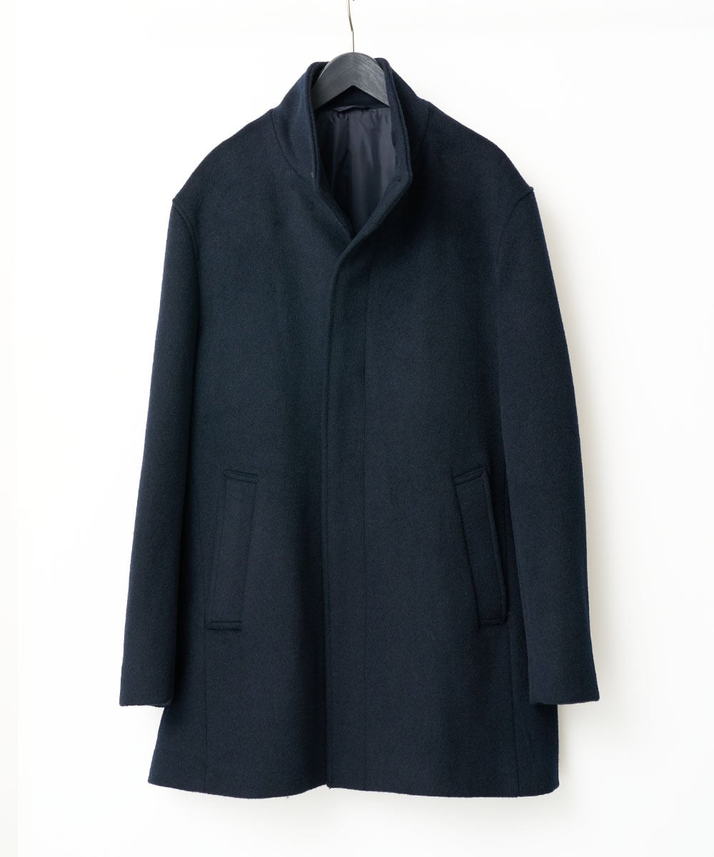 KHJAD01189 a.v.v MEN(アー・ヴェ・ヴェ) ウールライトビーバースタンドカラージャケット ネイビー