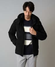 KHJAD03209 a.v.v MEN(アー・ヴェ・ヴェ) 【雑誌MonoMax12月号掲載/ダウン混率90%】デタッチャブルフードストレッチダウンブルゾン【軽量/撥水】 ブラック