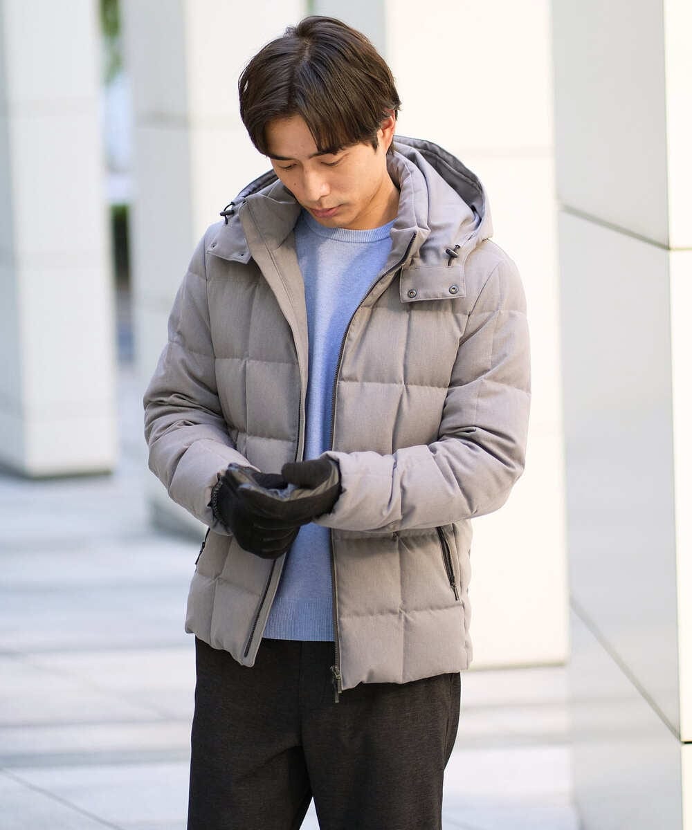 KHJAD03209 a.v.v MEN(アー・ヴェ・ヴェ) 【ダウン混率90%】デタッチャブルフードストレッチダウンブルゾン【軽量/撥水】 ブラック