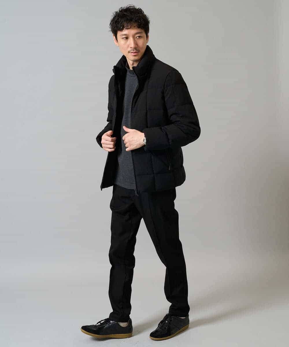 KHJAD03209 a.v.v MEN(アー・ヴェ・ヴェ) 【ダウン混率90％/軽量/撥水】デタッチャブルフードストレッチダウンブルゾン ブラック