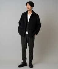 KHJAD04159 a.v.v MEN(アー・ヴェ・ヴェ) フェイクウールワイドシルエットカバーオール ブラック