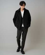 KHJAD04159 a.v.v MEN(アー・ヴェ・ヴェ) フェイクウールワイドシルエットカバーオール ブラック