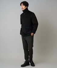 KHJAD04159 a.v.v MEN(アー・ヴェ・ヴェ) フェイクウールワイドシルエットカバーオール ブラック