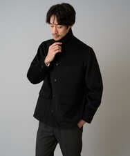 KHJAD04159 a.v.v MEN(アー・ヴェ・ヴェ) フェイクウールワイドシルエットカバーオール ブラック