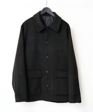 KHJAD04159 a.v.v MEN(アー・ヴェ・ヴェ) フェイクウールワイドシルエットカバーオール ブラック