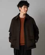 KHJAD04159 a.v.v MEN(アー・ヴェ・ヴェ) フェイクウールワイドシルエットカバーオール ダークブラウン