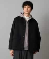 KHJAD04159 a.v.v MEN(アー・ヴェ・ヴェ) フェイクウールワイドシルエットカバーオール ブラック