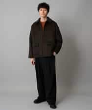 KHJAD04159 a.v.v MEN(アー・ヴェ・ヴェ) フェイクウールワイドシルエットカバーオール ブラック