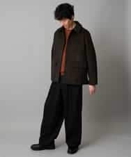 KHJAD04159 a.v.v MEN(アー・ヴェ・ヴェ) フェイクウールワイドシルエットカバーオール ブラック