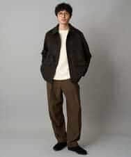 KHJAD04159 a.v.v MEN(アー・ヴェ・ヴェ) フェイクウールワイドシルエットカバーオール ブラック