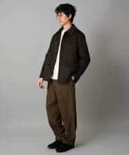 KHJAD04159 a.v.v MEN(アー・ヴェ・ヴェ) フェイクウールワイドシルエットカバーオール ブラック